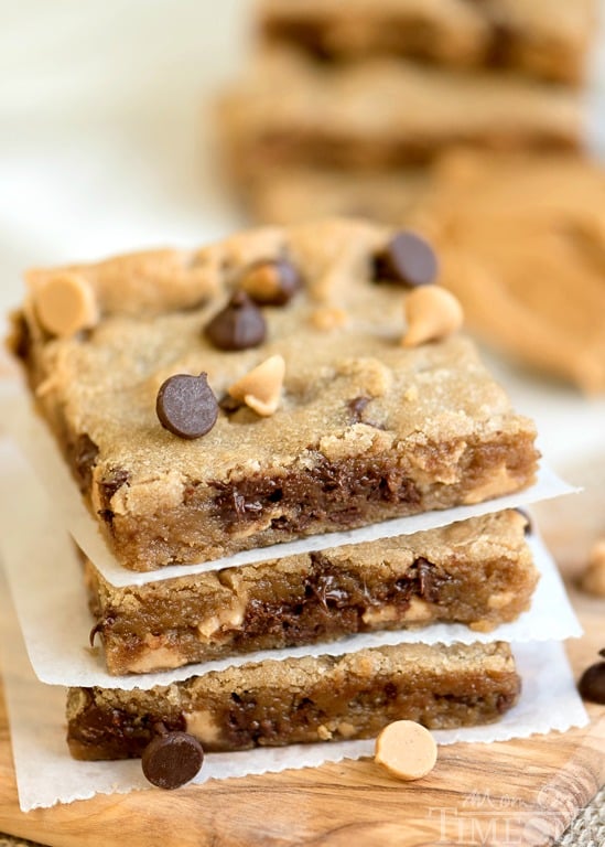 Perfectly moist, decadent, and fudgy, these sinful Peanut Butter Chocolate Chip Brownies will redefine your love for peanut butter. | MomOnTimeout.com