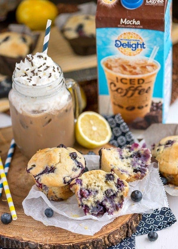 Blueberry Lemon Cream Cheese Muffins are the perfect way to start (or end) your day! An easy breakfast recipe that's sure to become a new favorite. Delicately moist and bursting with flavor, these muffins are topped with a refreshingly tart lemon glaze that's bound to make your mouth water. | MomOnTimeout.com | #IDelightIn10