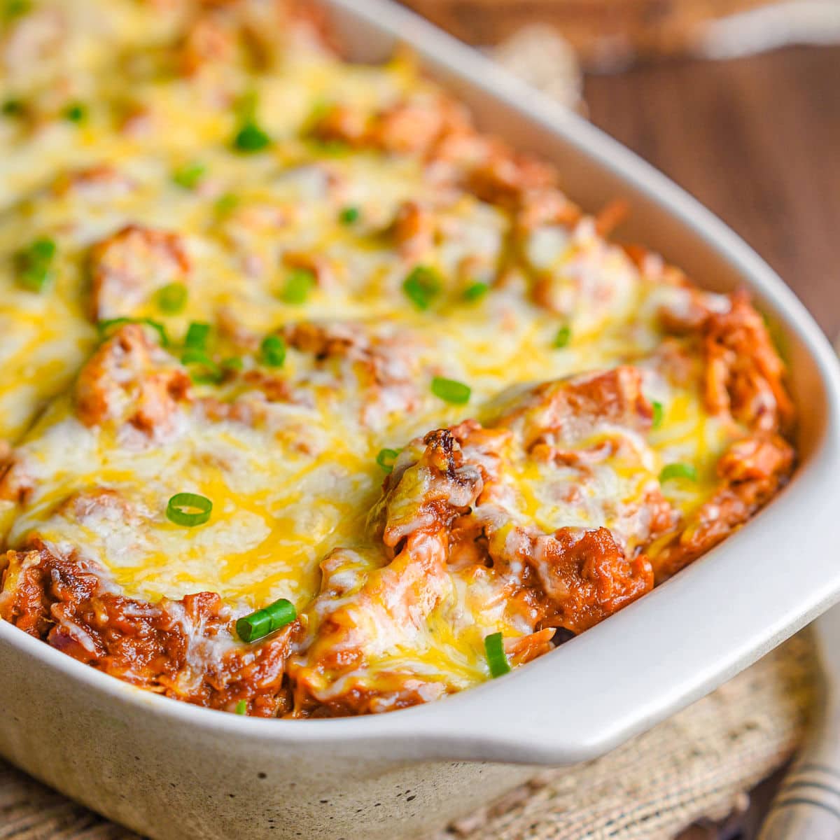 Loaded BBQ Pork Potato Casserole