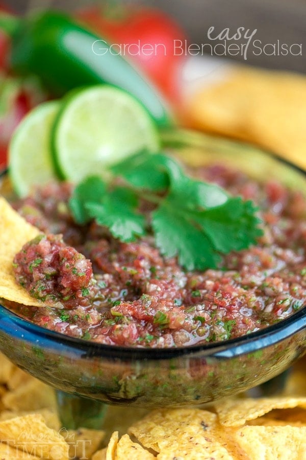 The tastiest salsa right from your garden! I love making this Easy Garden Blender Salsa all summer long! This easy recipe will have you coming back again and again! | MomOnTimeout.com | #LetsGro #LifeStartsHere #IfItWatersNowItFeeds