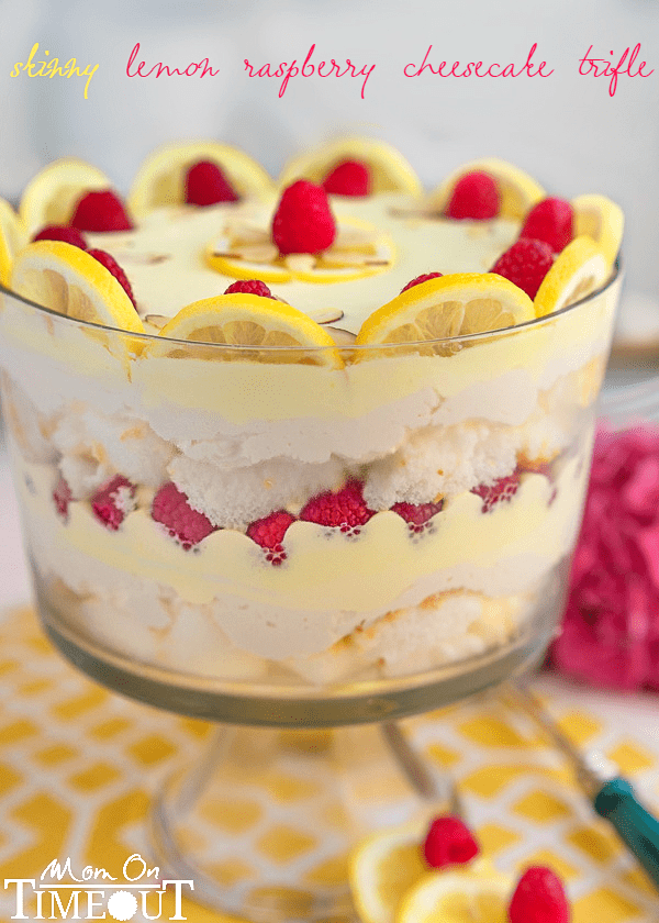 Skinny Lemon Raspberry Cheesecake Trifle | Homemade Trifle Recipes 