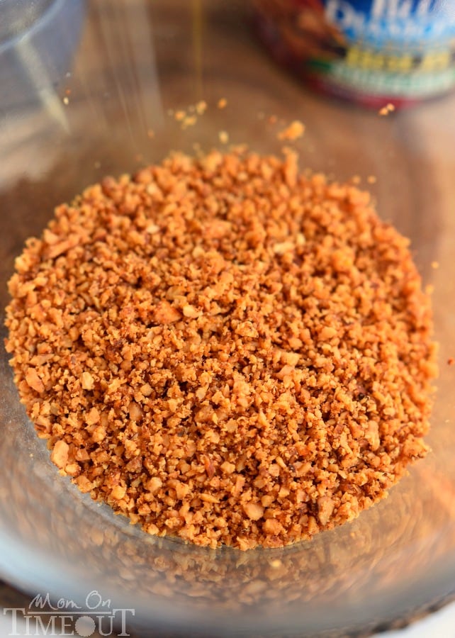 processed almonds in clear bowl