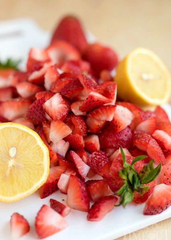 This Easy Homemade Strawberry Ice Cream Topping recipe is the perfect way to jazz up your ice cream tonight! Also the perfect topping for waffles, French toast, and so much more! | MomOnTimeout.com