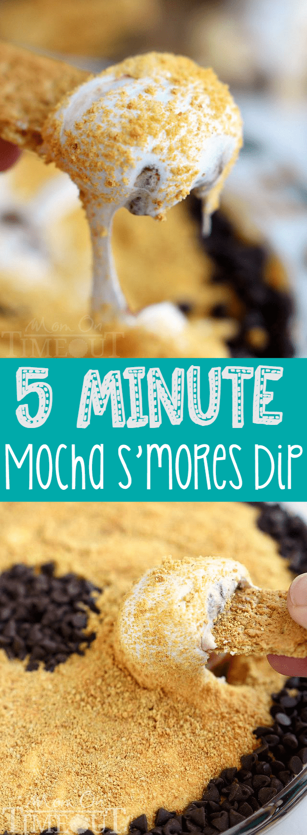 Make this 5 Minute Mocha S'mores Dip and satisfy everyone's deepest s'mores cravings all year long! This easy recipe makes a decadent dessert or amazing appetizer perfect for a crowd!| MomOnTimeout.com | #IDelightIn10 #ad