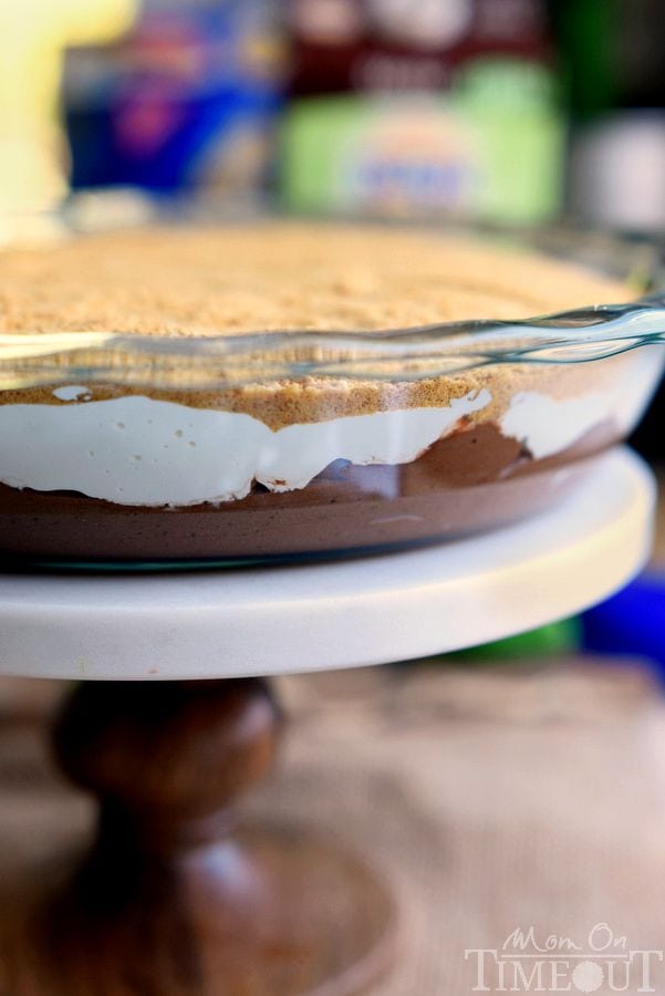Make this 5 Minute Mocha S'mores Dip and satisfy everyone's deepest s'mores cravings all year long! This easy dessert recipe has a mocha pudding base that is perfect for chocolate lovers! | MomOnTimeout.com | #IDelightIn10 #ad