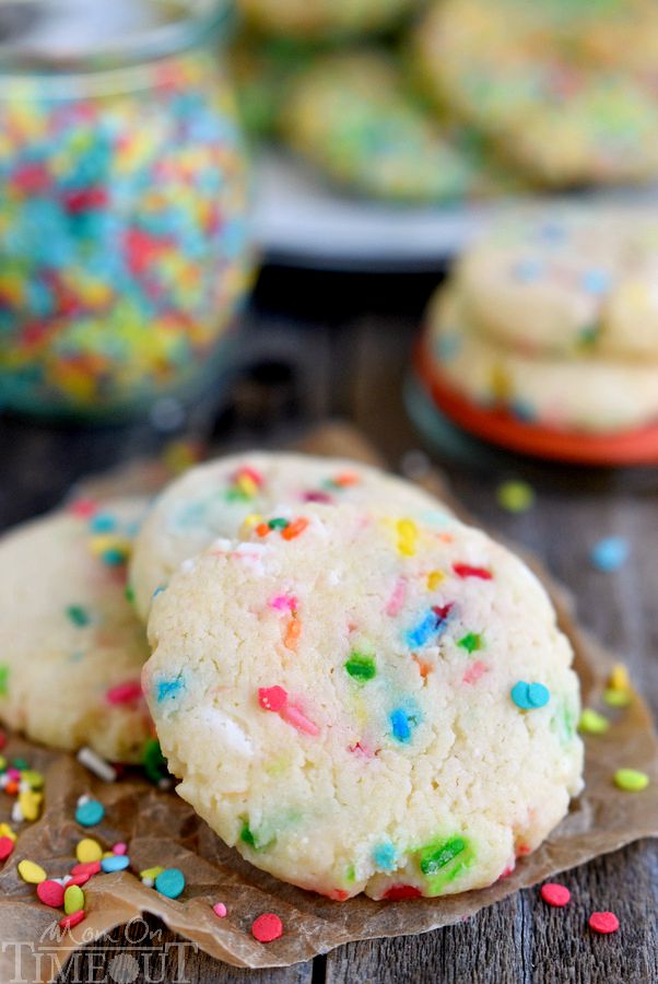 Easy Funfetti Cake Mix Cookies! Perfect for birthdays, picnics, parties and more, these cookies are so easy to make and wonderfully delicious! Made with cream cheese for an extra moist and delightful cookie recipe! | MomOnTimeout.com | #cookie #recipe