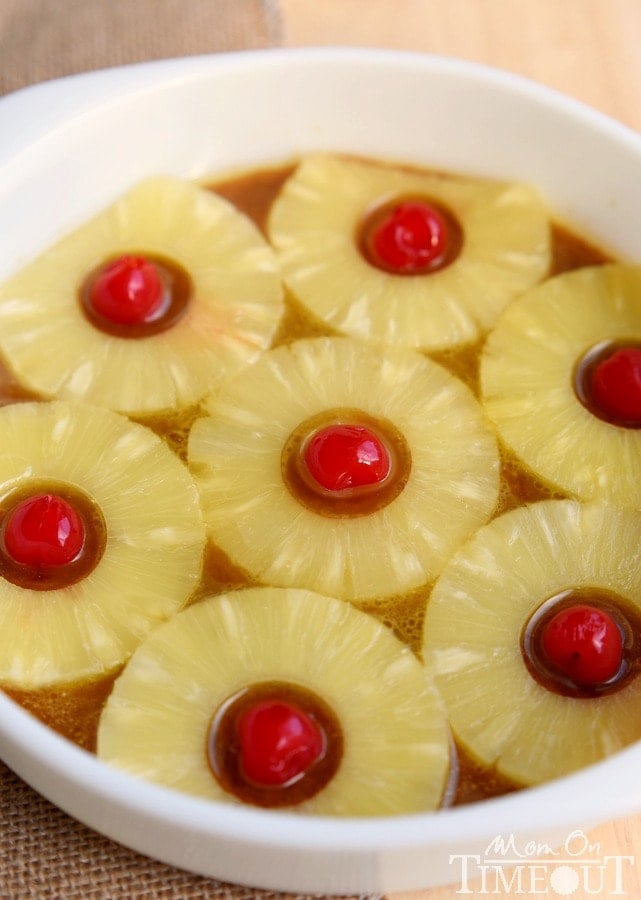 microwave-pineapple-upside-down-cake-pineapples