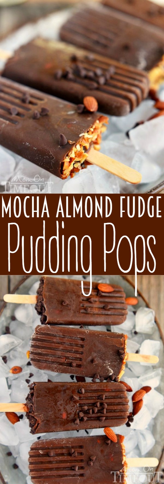 You are going to fall in love with these easy and delicious Mocha Almond Fudge Pudding Pops! Just perfect for hot summer days! | MomOnTimeout.com | #EasyAsBreeze #ad