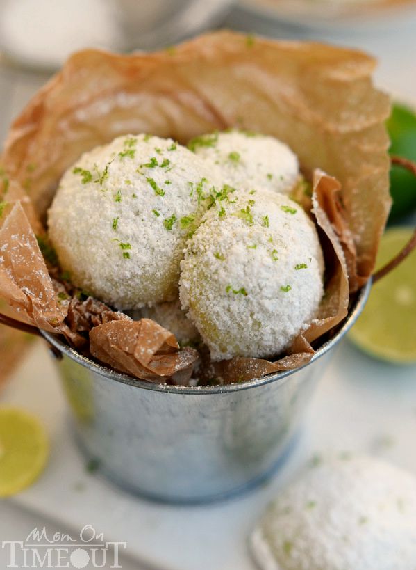 With just FIVE ingredients, these Key Lime Snowball Cookies are easy to make and even easier to eat! No one can eat just one! | MomOnTimeout.com | #recipe