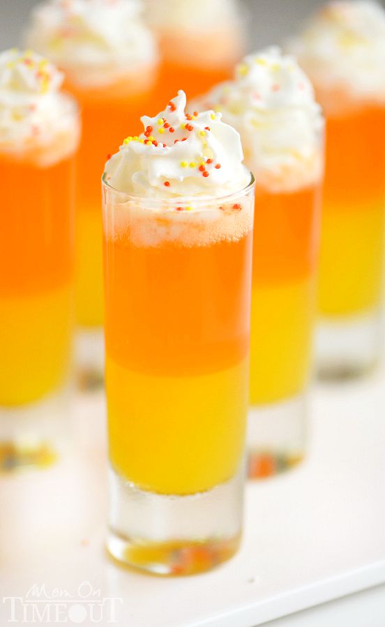 These Candy Corn Poppers are the perfect sweet drink for kids of all ages! This layered drink is impressive and EASY!