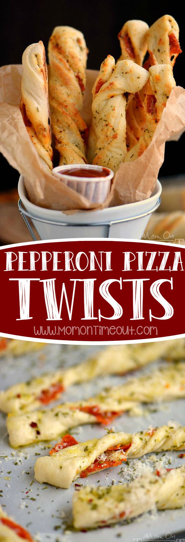 Perfect for game day celebrations or a fun, kid-friendly dinner, these Pepperoni Pizza Twists are guaranteed to become a new family favorite! Easy, cheesy, awesomeness!