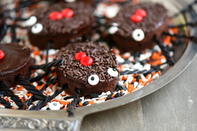 halloween brownies on tray