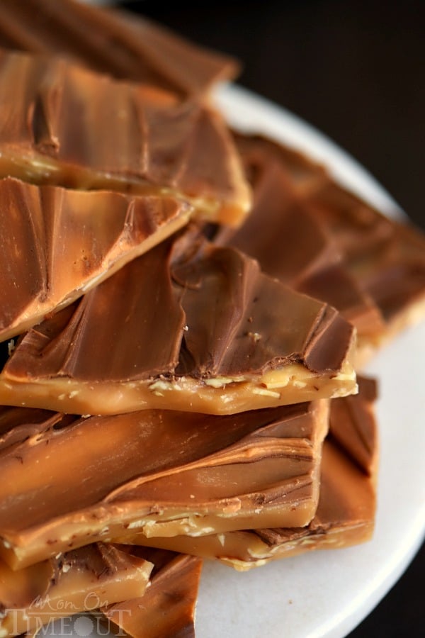 easy toffee recipe with butterscotch swirled topping
