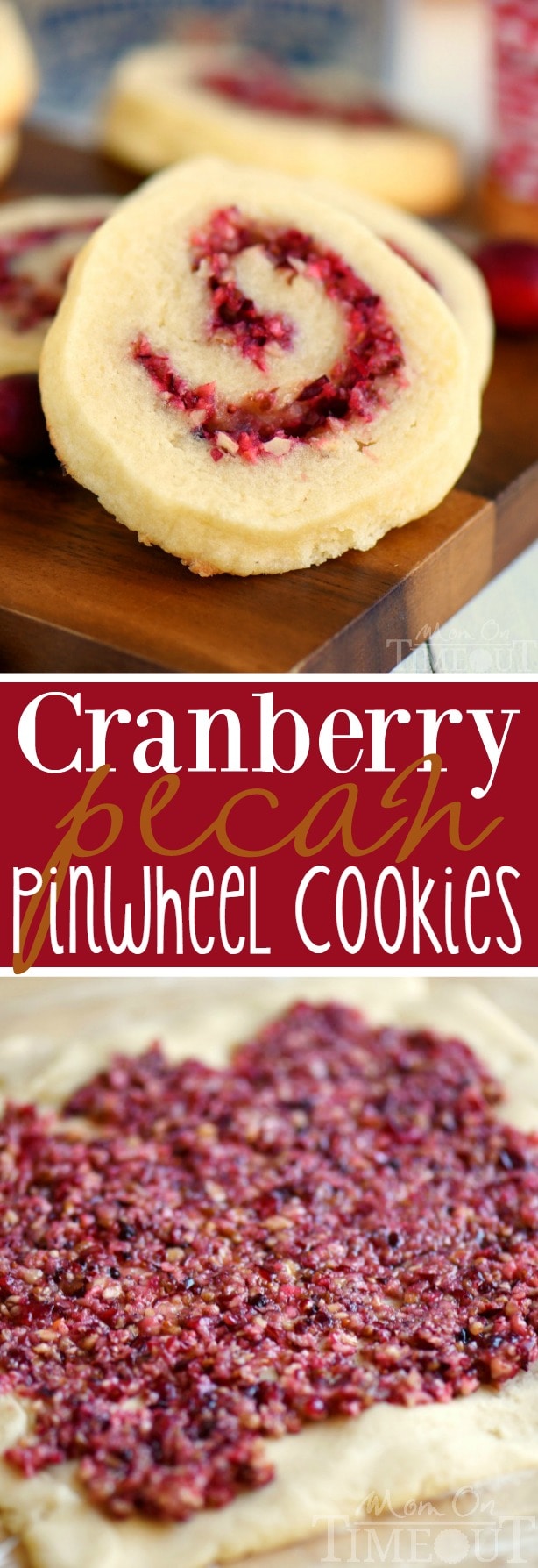 These delightful Cranberry Pecan Pinwheel Cookies are bound to become a new favorite for your family! So easy to make and packed with the refreshing flavors of cranberries, orange, and pecans!