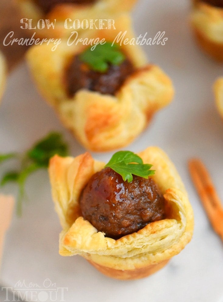 An impressive yet delightfully simple appetizer that is perfect for any celebration - Slow Cooker Cranberry Orange Meatballs! Just five ingredients and tons of delicious flavor!