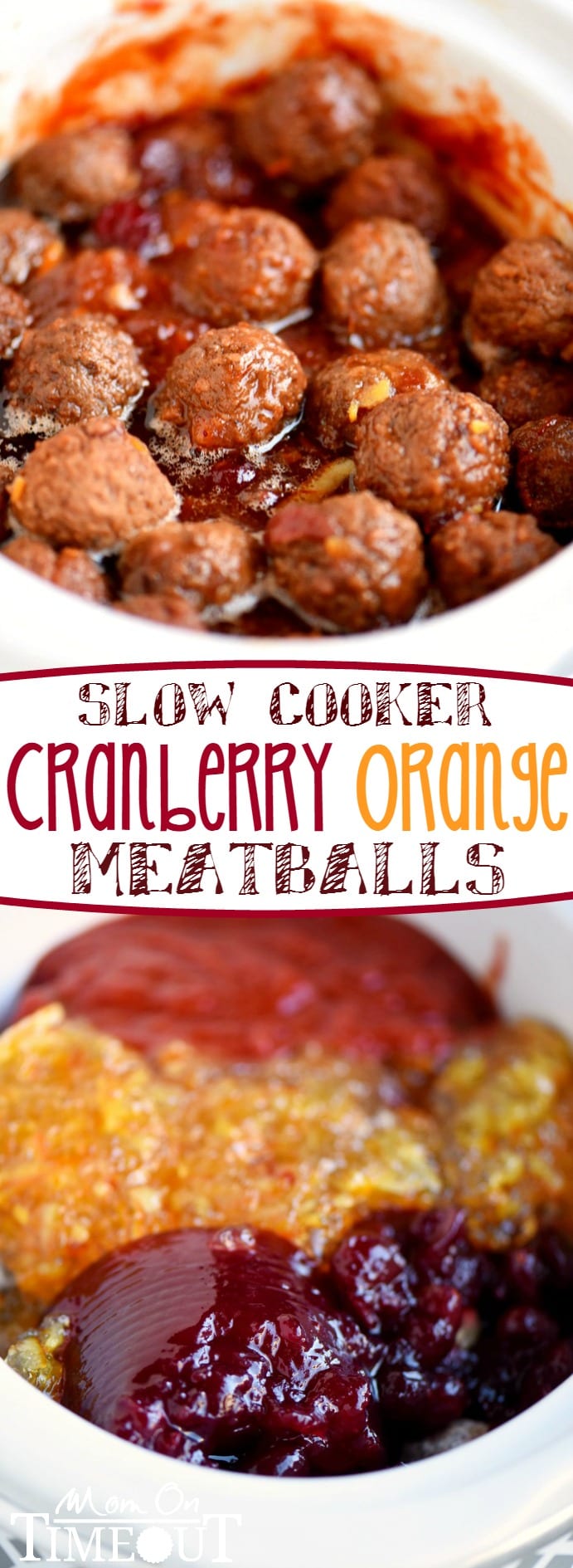 An impressive yet delightfully simple appetizer that is perfect for any celebration - Slow Cooker Cranberry Orange Meatballs! Just five ingredients and tons of delicious flavor!