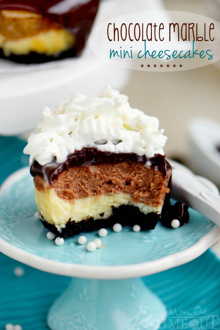 mini cheesecakes with chocolate ganache topping