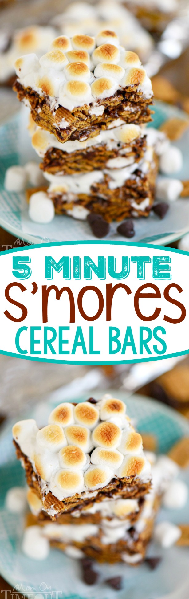 This delightfully easy recipe for 5 Minute S'mores Cereal Bars is going to become a new favorite for sure! Just 5 ingredients and loads of authentic s'mores flavor, these bars are adored by kids and adults alike!