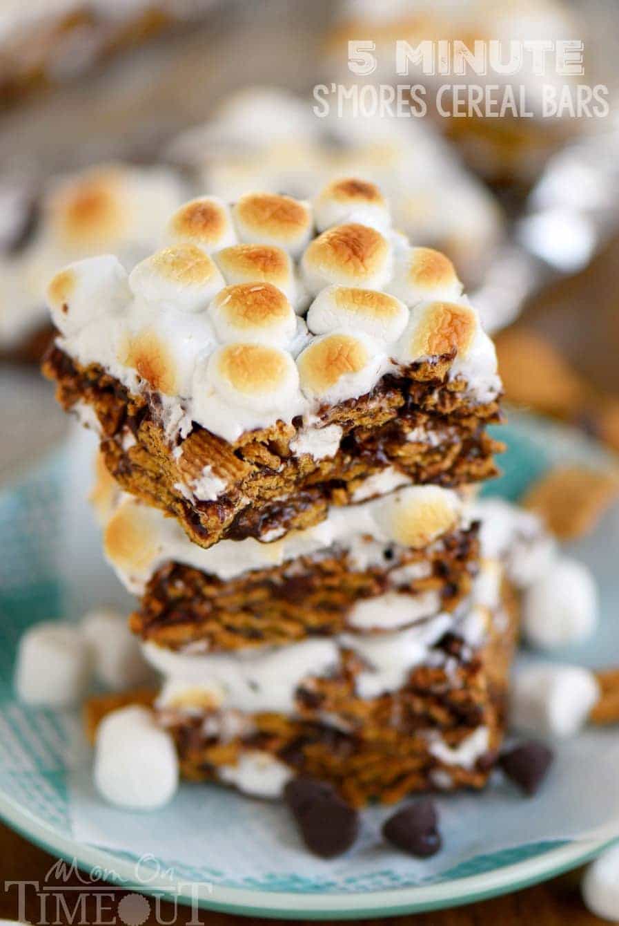 This delightfully easy recipe for 5 Minute S'mores Cereal Bars is going to become a new favorite for sure! Just 5 ingredients and loads of authentic s'mores flavor, these bars are adored by kids and adults alike!