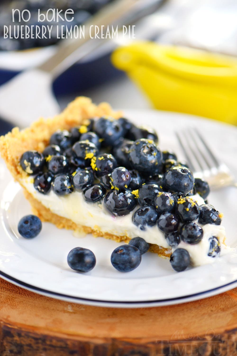 No Bake Blueberry Lemon Cream Pie - Mom On Timeout