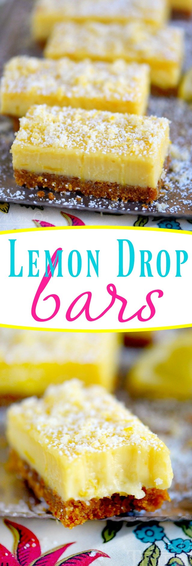 These Lemon Drop Bars are extra creamy and topped with candied lemon zest for the BIGGEST lemon flavor possible! So easy to make, deliciously sweet and tart, you'll find this treat hard to resist!