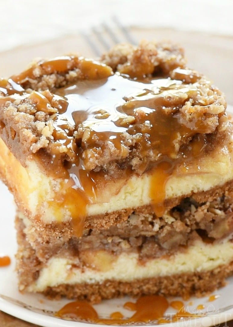 utch Apple Pie Cheesecake Bars! A graham cracker crust, a decadent cheesecake layer, spiced apples and finally my favorite streusel topping. Amazing! The perfect dessert for the fall season!