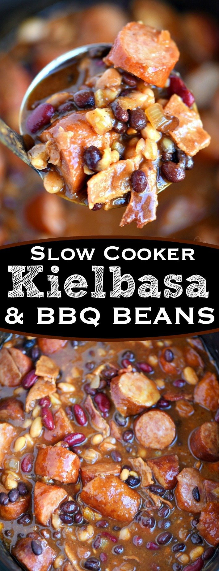 Slow Cooker Kielbasa and Barbecue Beans Mom On Timeout