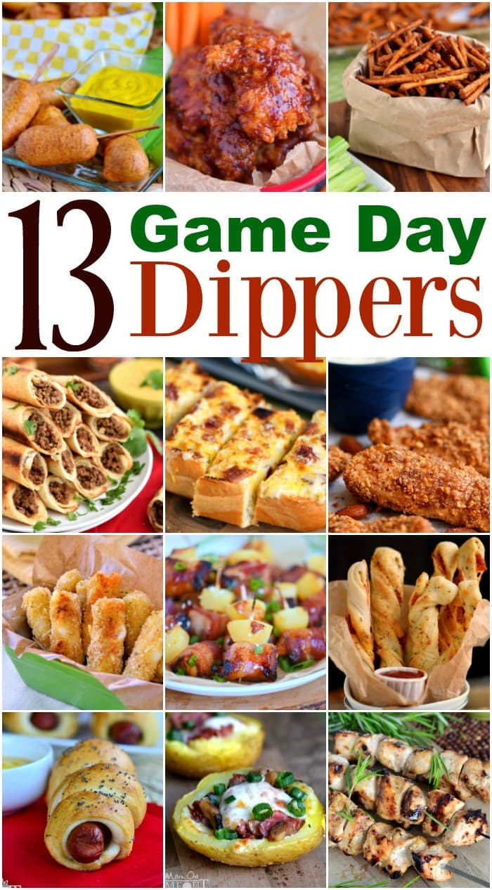 13 Game Day Dippers for the ULTIMATE game day experience! Chicken strips, pizza twists, mini corn dogs and so much more! Something for every one! // Mom On Timeout