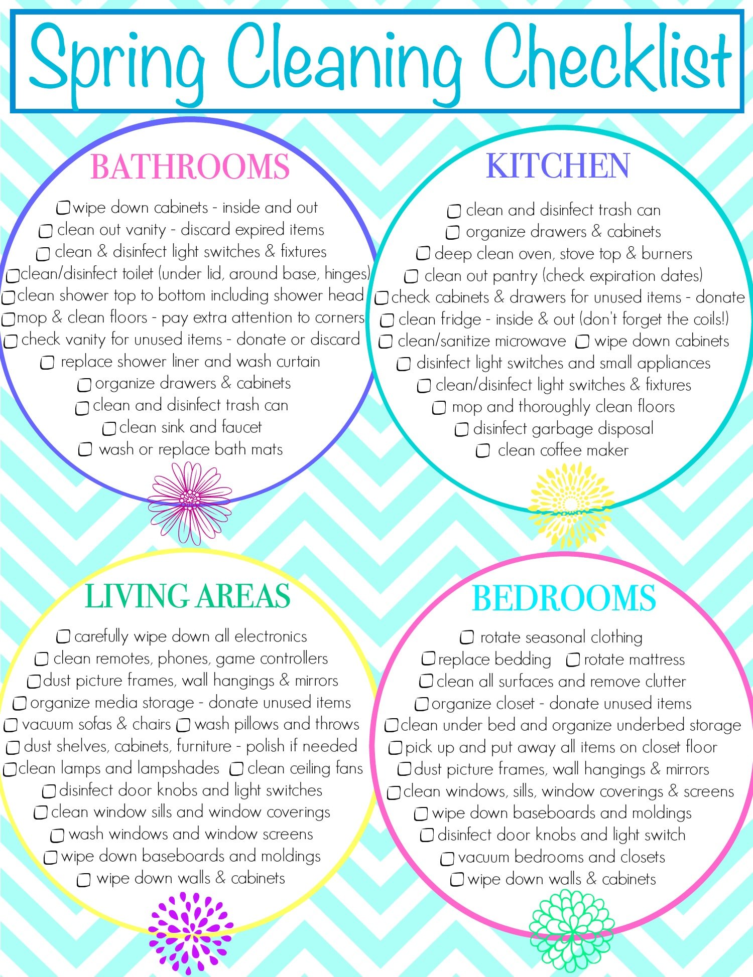 Get a jump start on spring cleaning this year with this printable Spring Cleaning Checklist! Plus I've got included my favorite tips and tricks that will have your home sparkling in no time! // Mom On Timeout