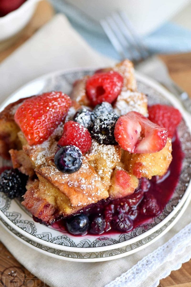 Triple Berry French Toast Casserole - Valentines Day Breakfast Ideas