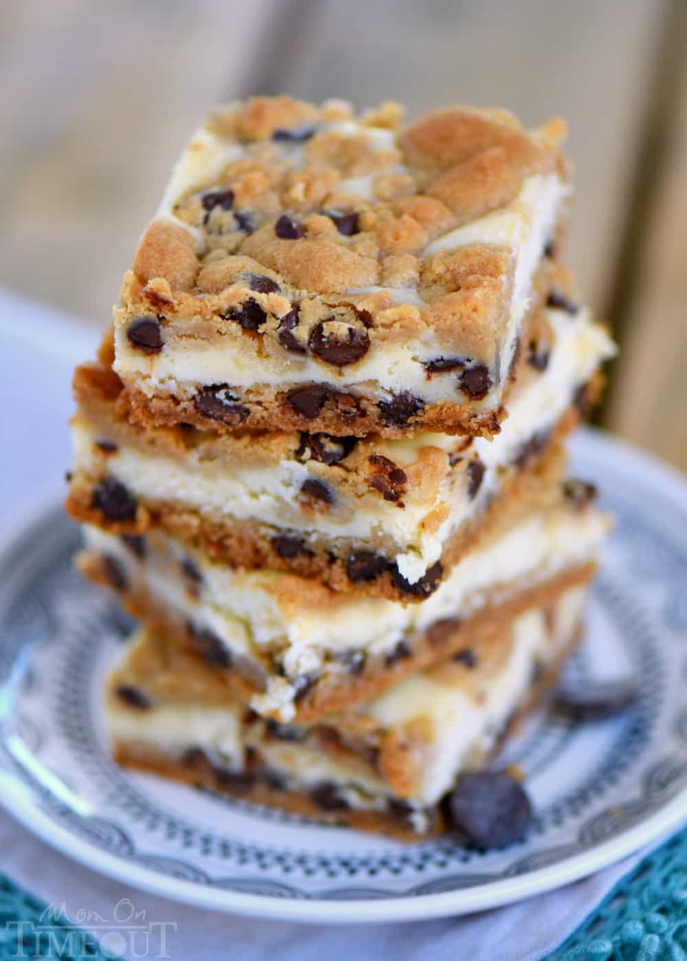 Chocolate Chip Cookie Cheesecake Bars - Mom On Timeout