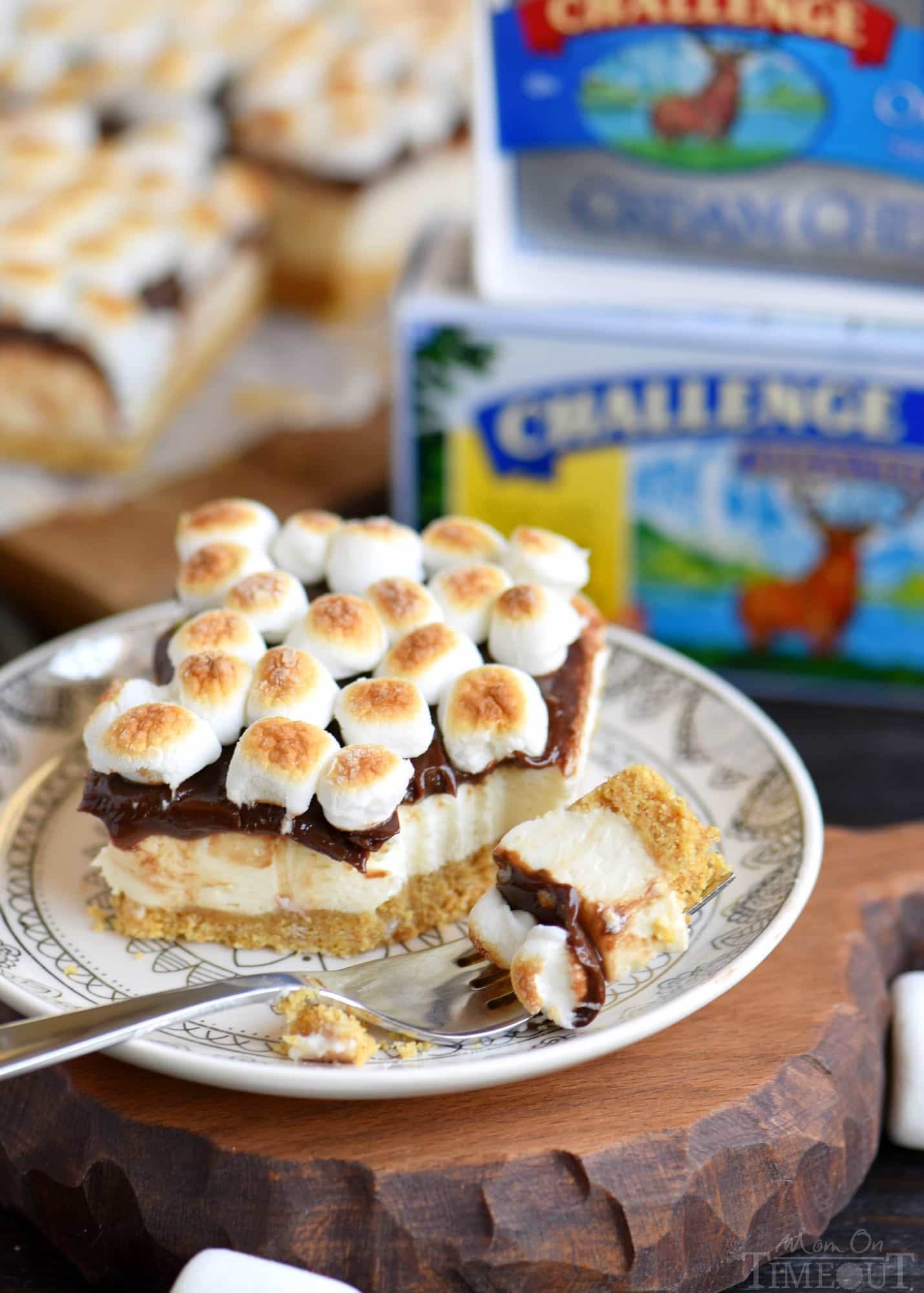 cheesecake-bars-with-ganache-marshmallows-graham-cracker-crust