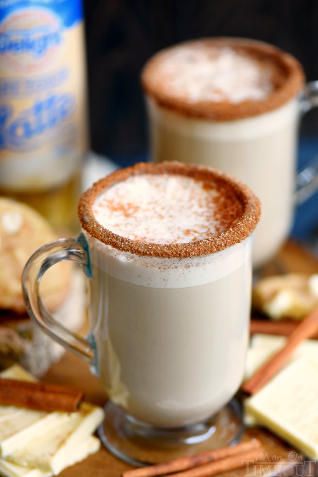 This White Chocolate Snickerdoodle Latte will delight your taste buds and all from the convenience of your own home! Making your own coffeehouse style latte has never been easier or more delicious! // Mom On Timeout