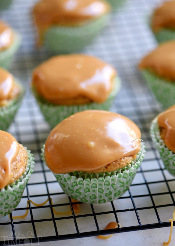 There is no better way to usher in fall than with these delicious Caramel Apple Cupcakes. Moist cupcakes loaded with apples and applesauce for double the apple flavor. A decadent caramel frosting tops them off beautifully. Popsicle sticks not optional.