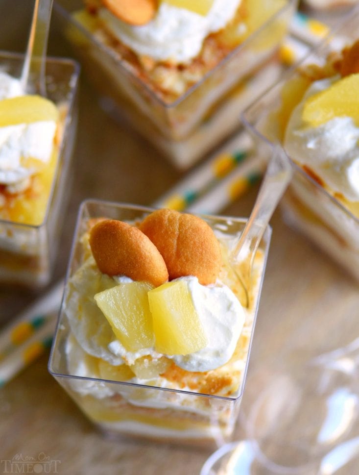 Mini Pineapple Cheesecake Trifles - party foods 