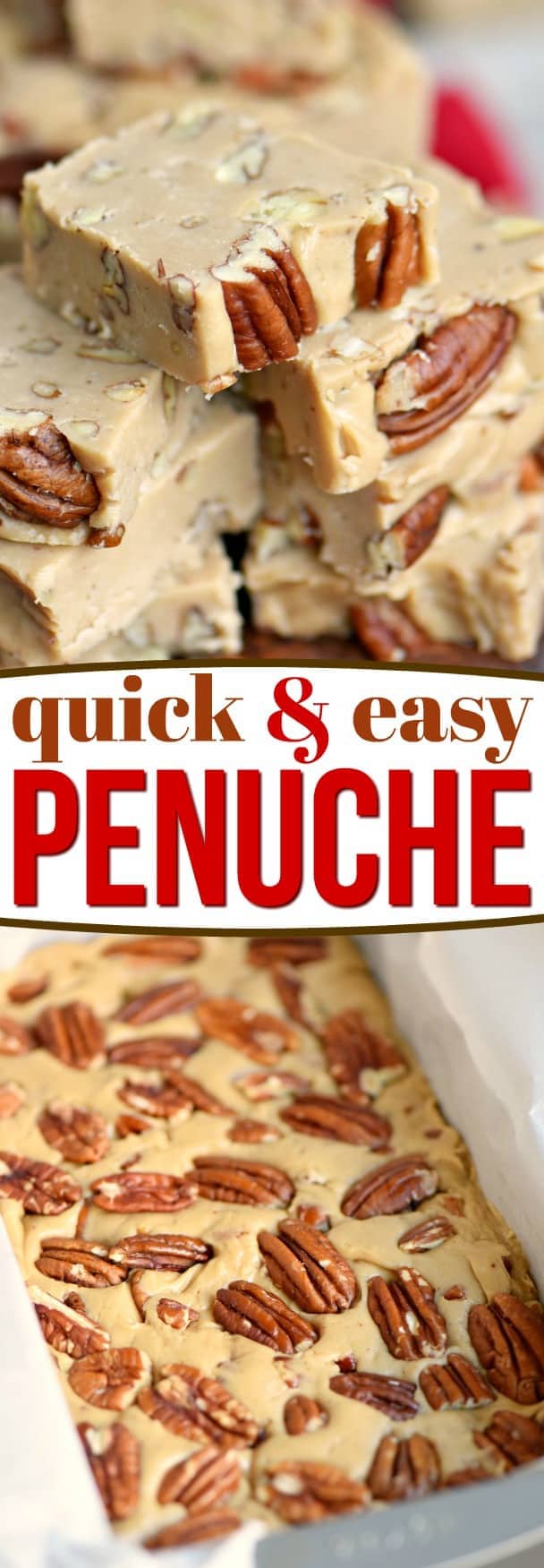 Cette recette de Penuche merveilleusement facile va vous époustoufler avec son incroyable saveur de sucre brun et sa texture crémeuse ! Parfait pour les fêtes et un ajout savoureux aux plateaux de biscuits et aux tables de desserts ! // Mom On Timeout #fudge #penuche #recipe #candy #Christmas #holidays #sponsored's amazing brown sugar flavor and creamy texture! Perfect for the holidays and a tasty addition to cookie trays and dessert tables! // Mom On Timeout #fudge #penuche #recipe #candy #Christmas #holidays #sponsored