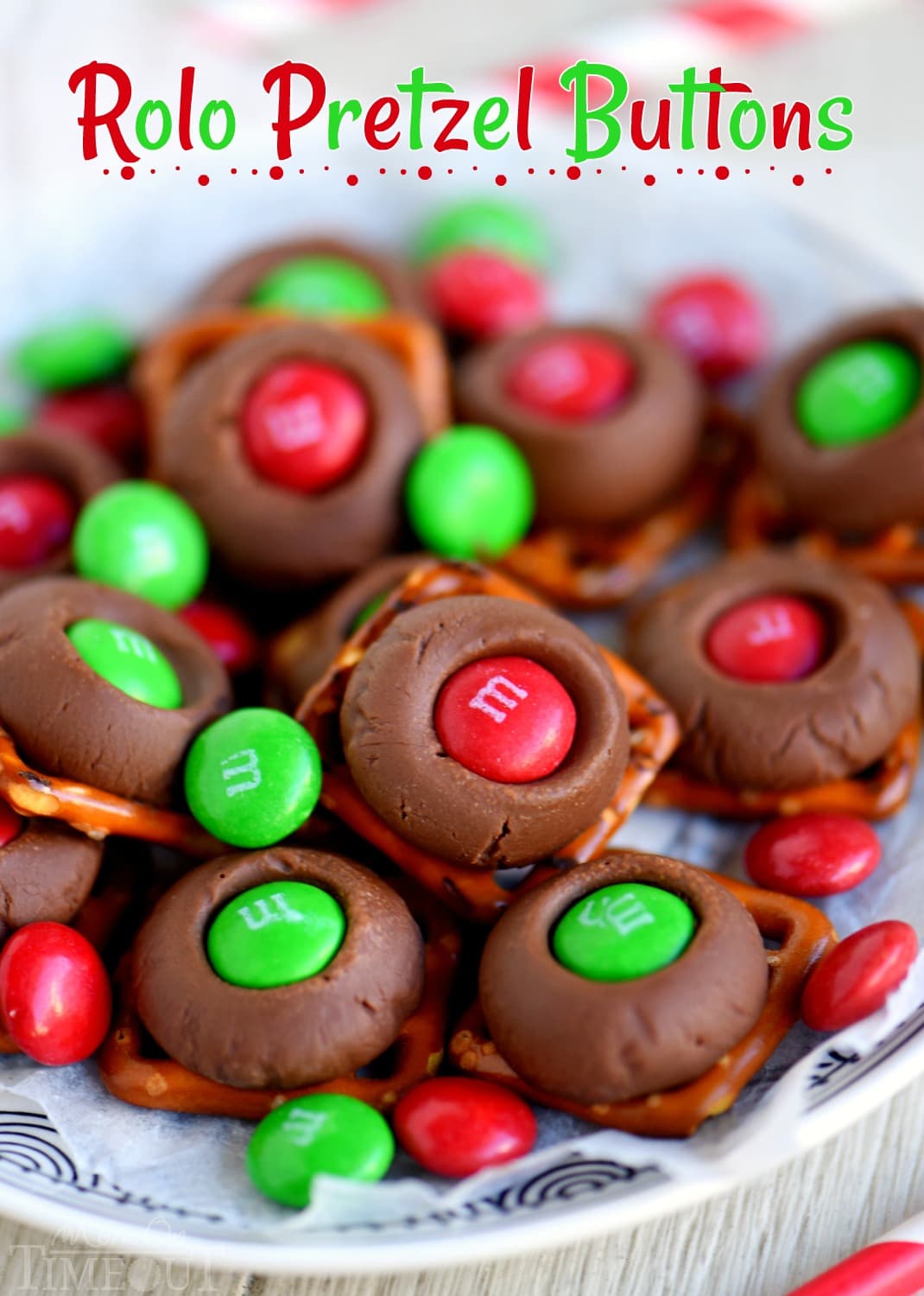 Rolo Pretzels with M&Ms - Oh Sweet Basil