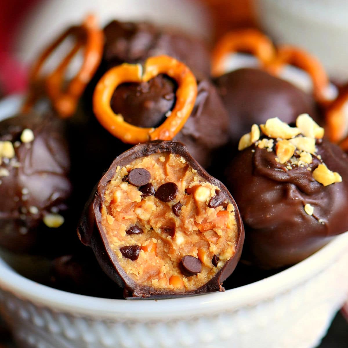 Chocolate Pretzel Peanut Butter Balls