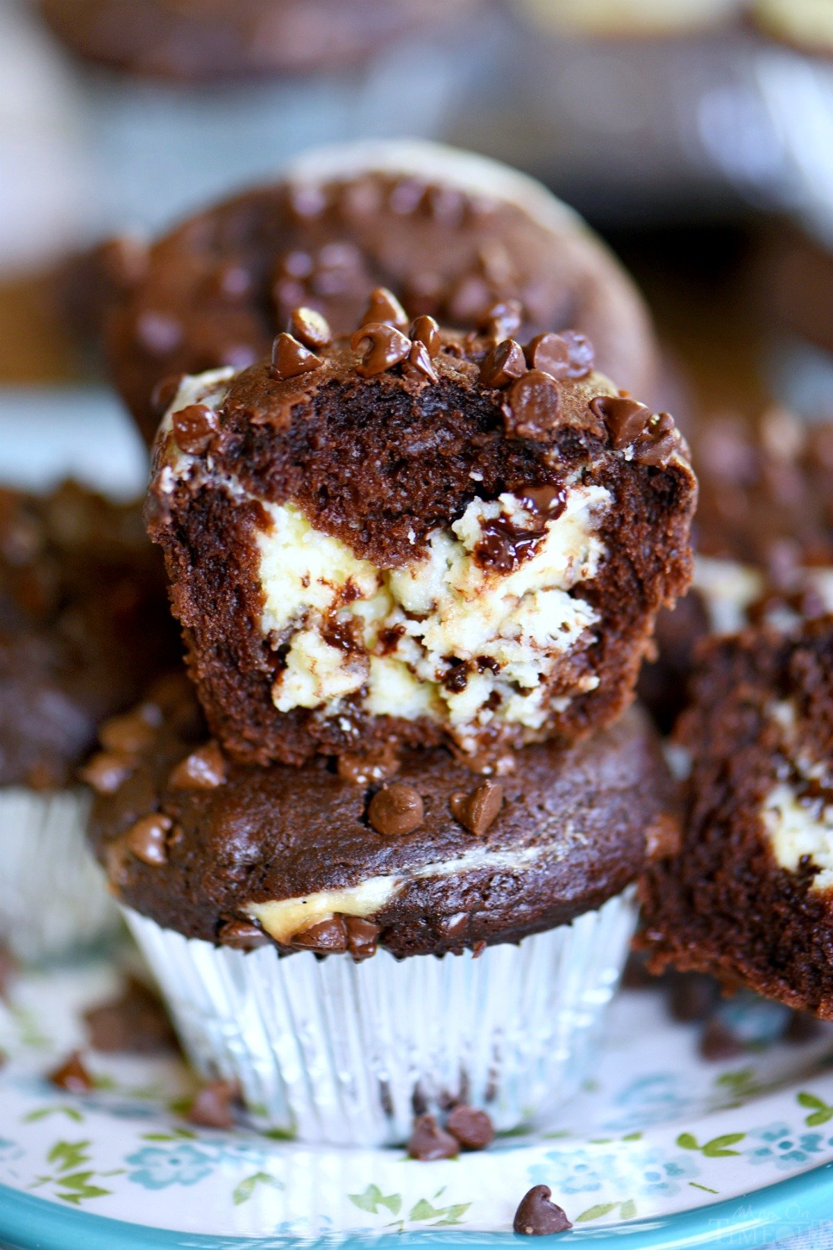 Chocolate Muffins filled with cream cheese Butter & Baggage