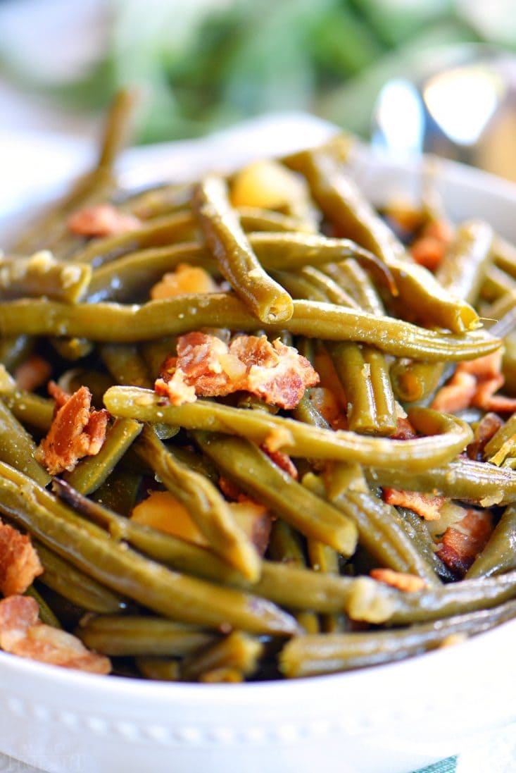 Slow Cooker Green Beans with Bacon - Mom On Timeout