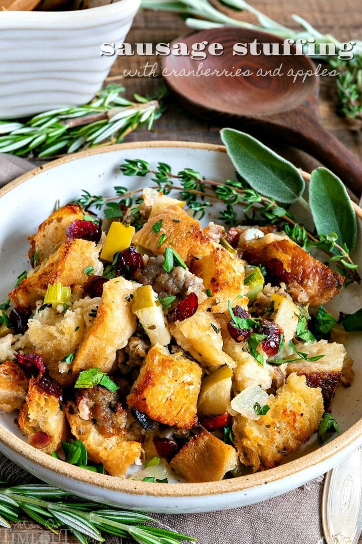 Sausage Stuffing Recipe with Cranberries and Apples - Mom On Timeout