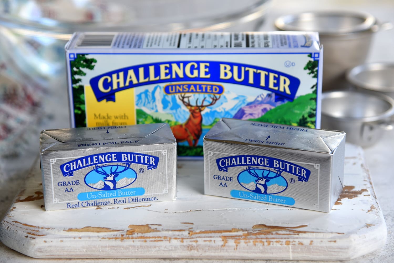 challenge butter sitting on white board