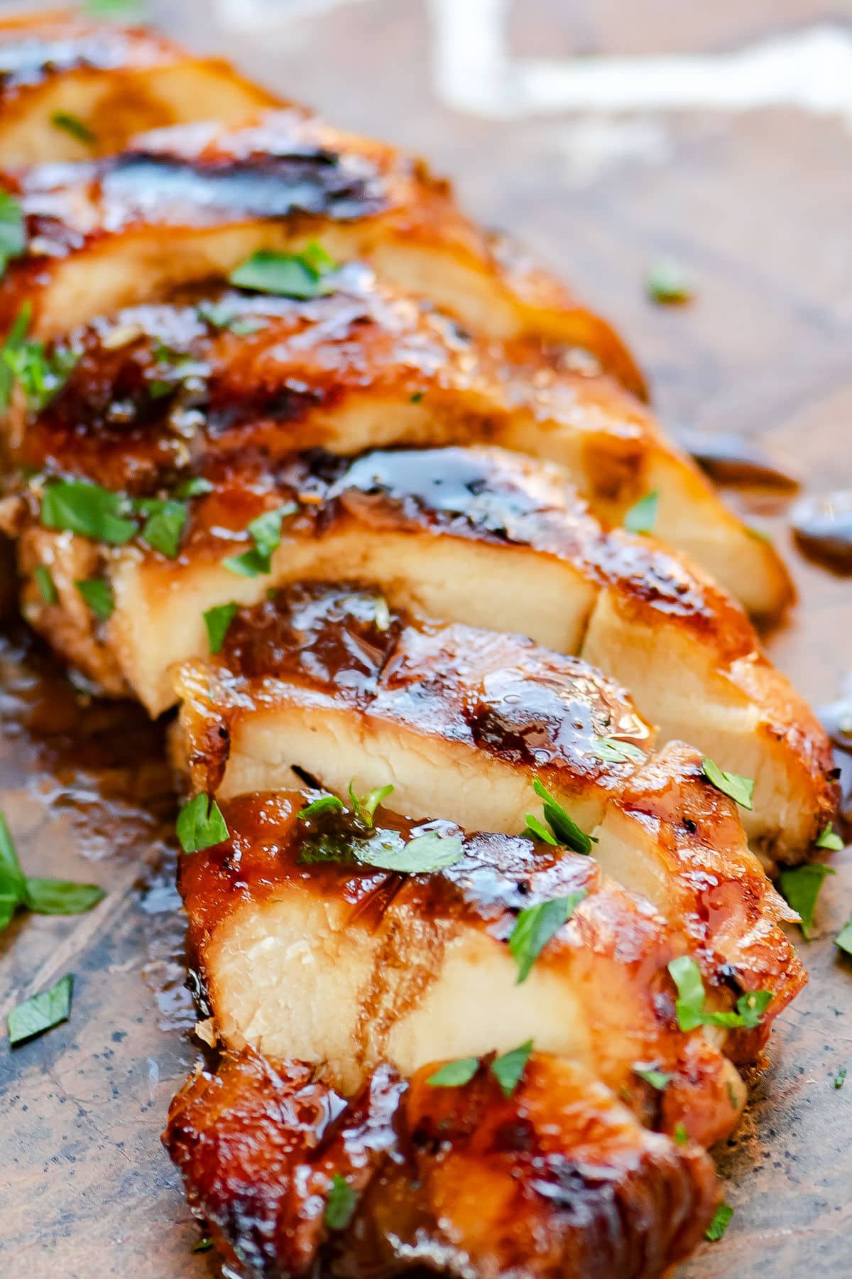 delicious chicken breast that has been grilled after being marinated for hours. Topped with fresh parsley.