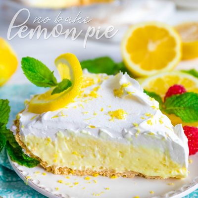 lemon-pie-recipe-no-bake-slice-plated-garnished