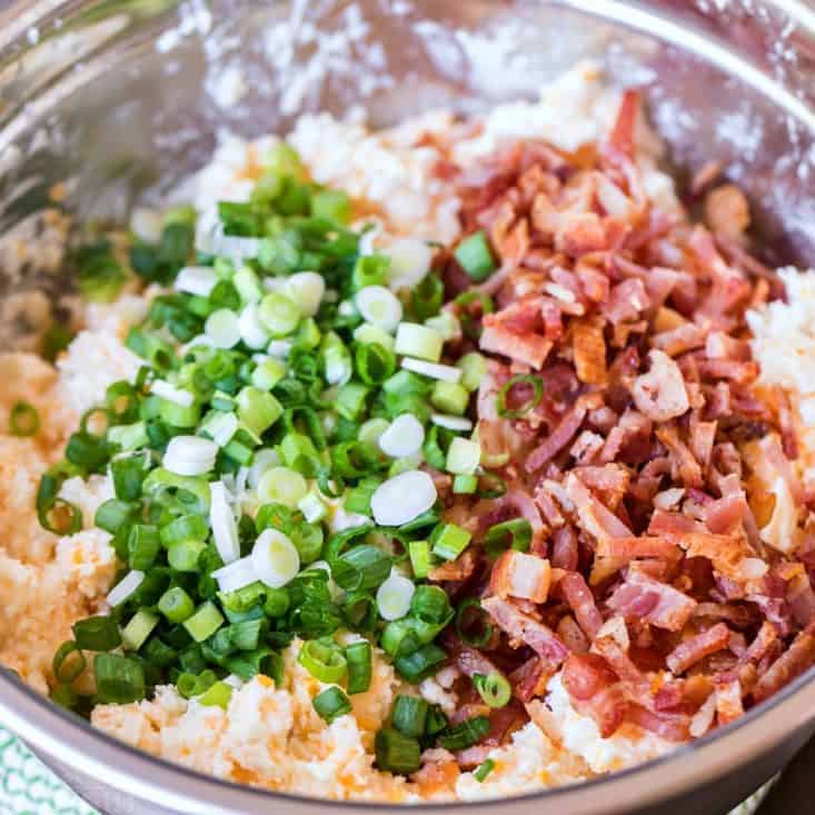 twice baked potatoes ingredients in bowl