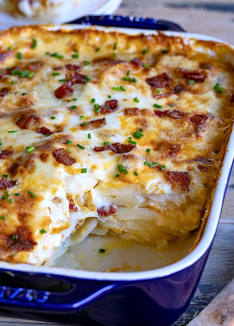 homemade scalloped potatoes recipe with bacon