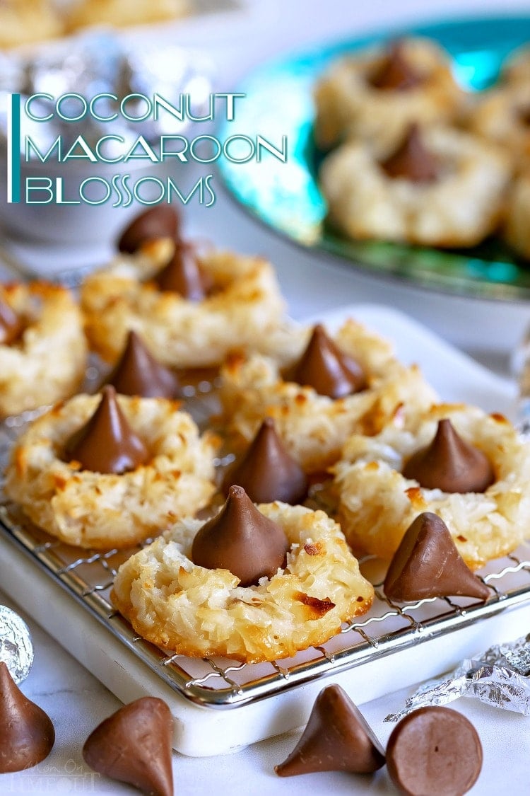 coconut macaroon blossoms recipe with hershey kisses title 750