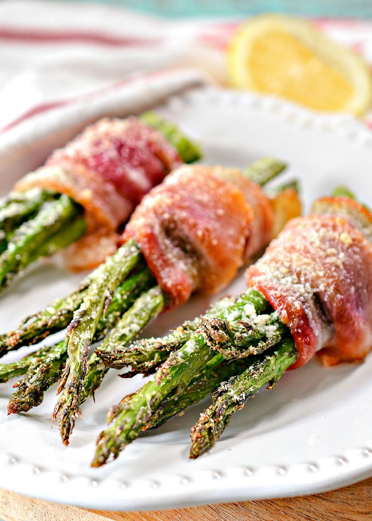 bacon wrapped asparagus made in oven or air fryer