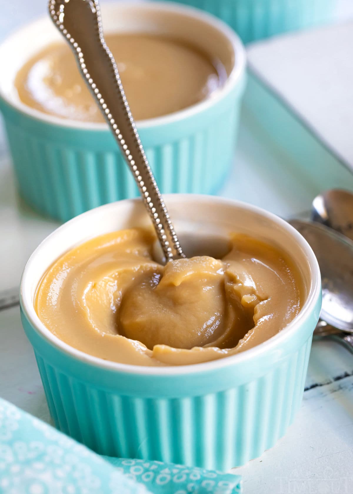 butterscotch pudding recipe with some eaten