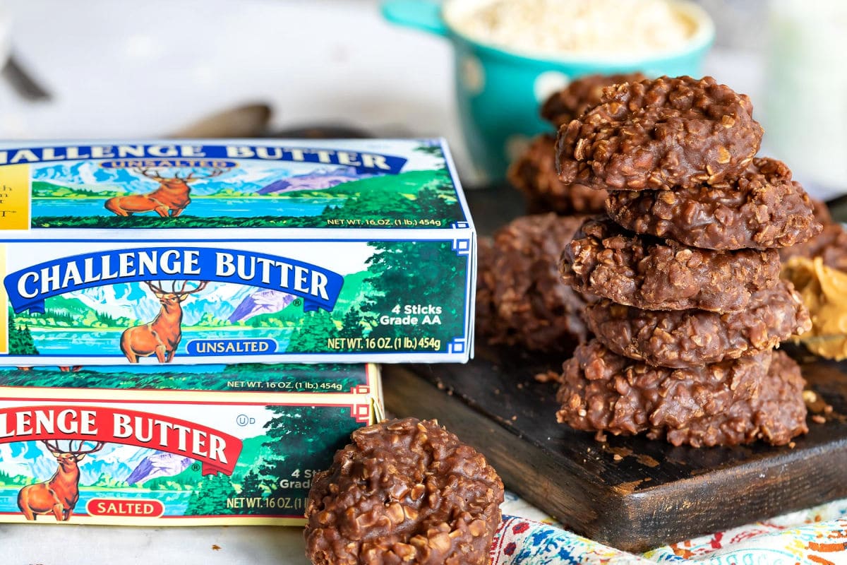 peanut butter no bake cookies with Challenge butter